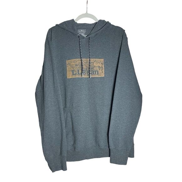L.L. Bean Other - LL BEAN Gray Hoodie With Large Front Logo Size L New With Tags Classic Preppy